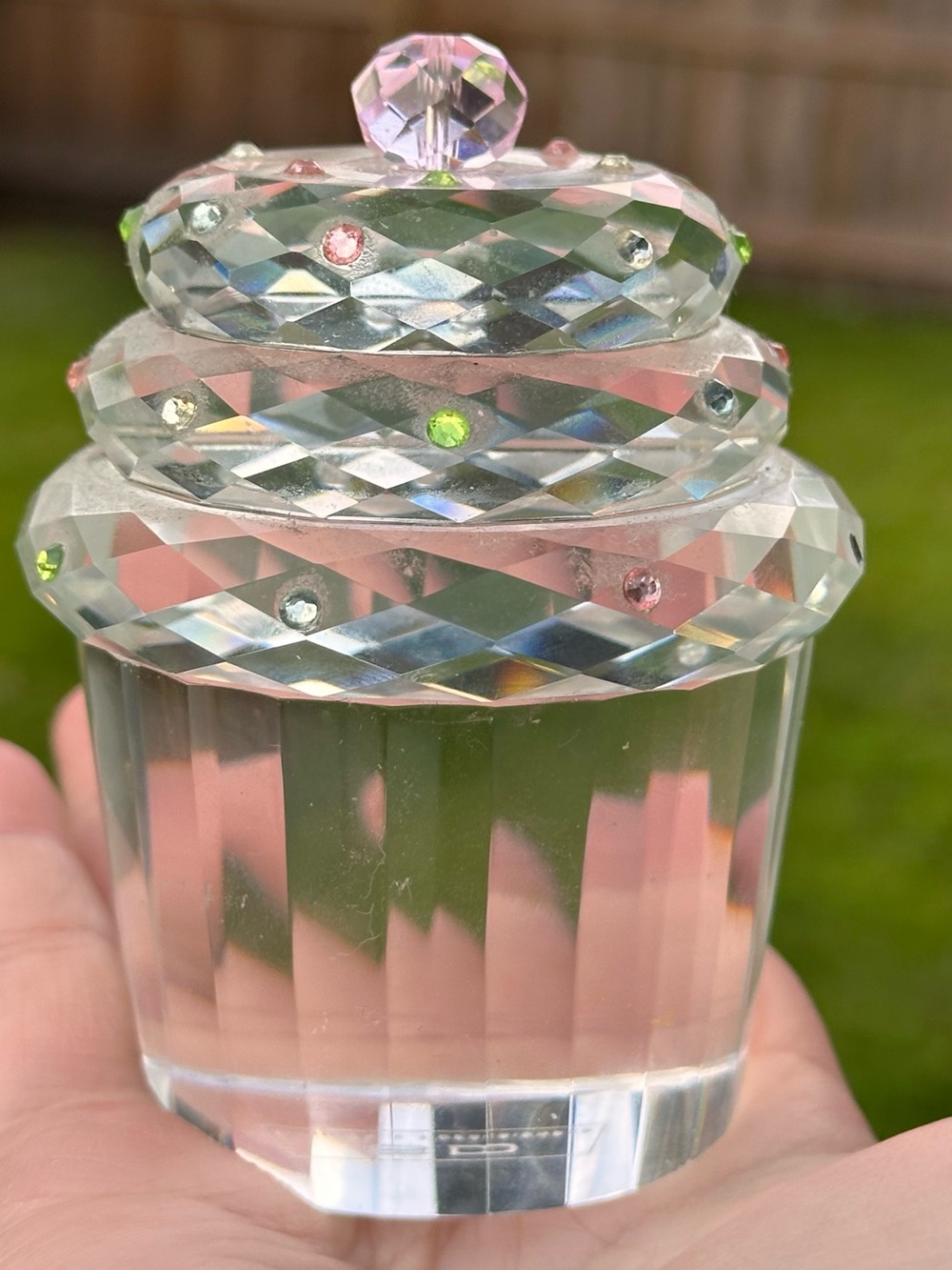 Simon Designs Crystal Cupcake With Sprinkles Paperweight Birthday Gift